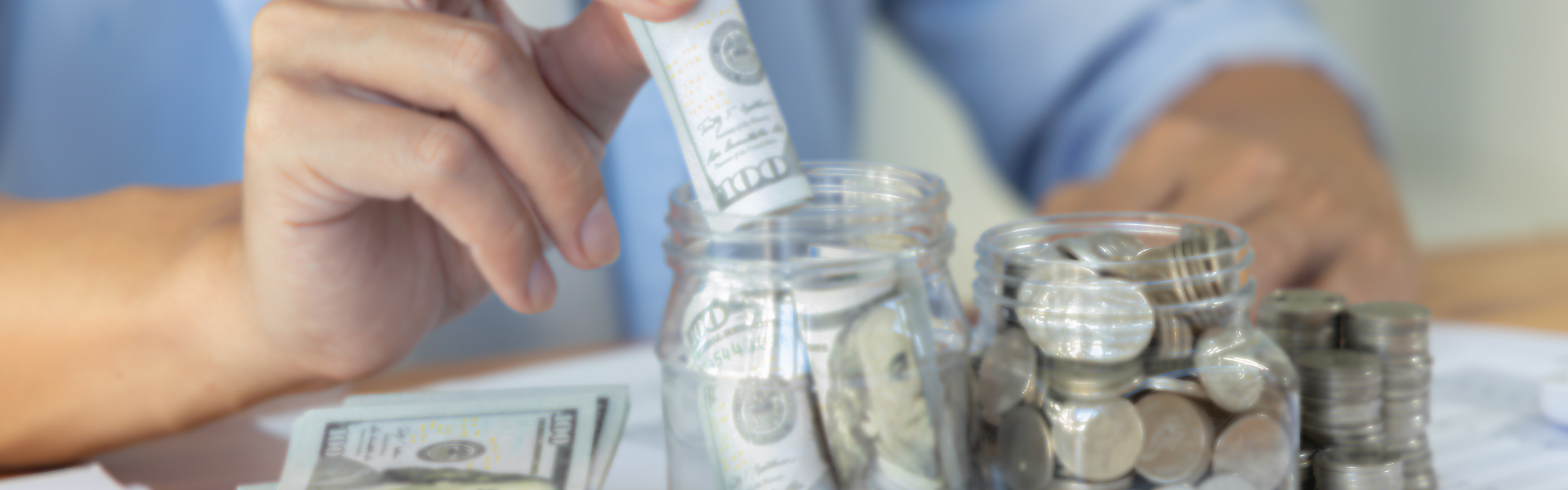 Money in jars