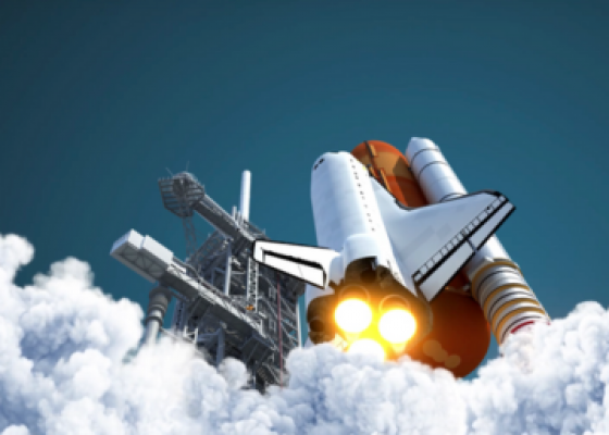 rocket ship taking off