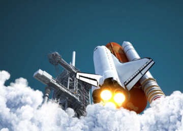 rocket ship taking off